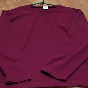 Mens Maroon Thermal Crewn Neck Sweater By Bronze Eagle XXL